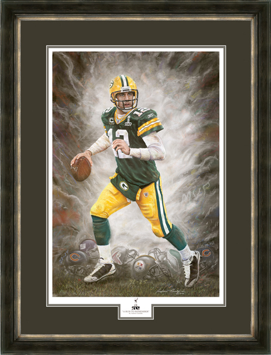 Aaron Rodgers Goralski Super Bowl XLV framed