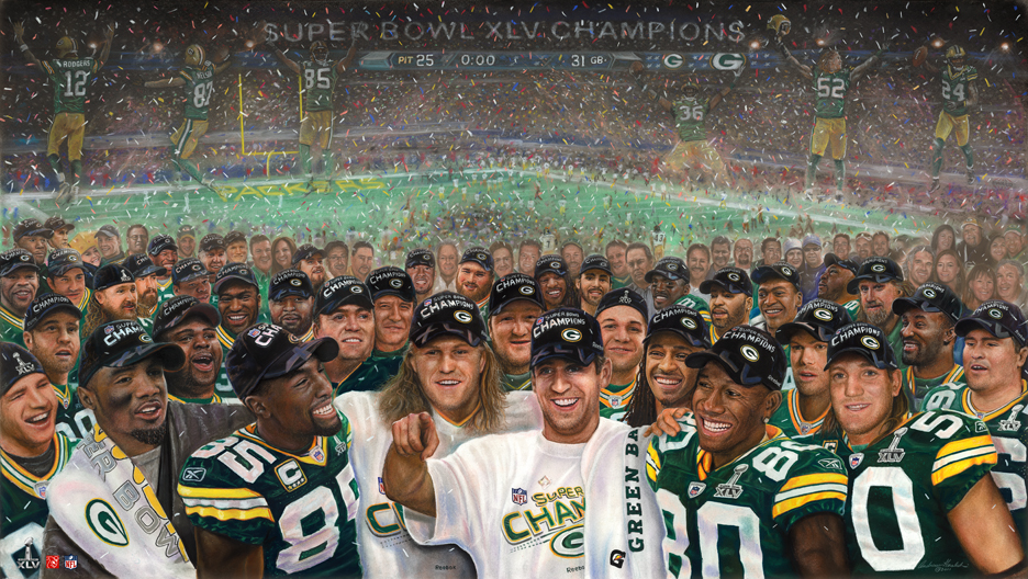Super Bowl XLV Goralski Art_ Super Bowl XLV Champions by Goralski