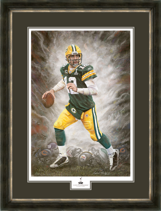 Aaron Rodgers Goralski Super Bowl XLV framed