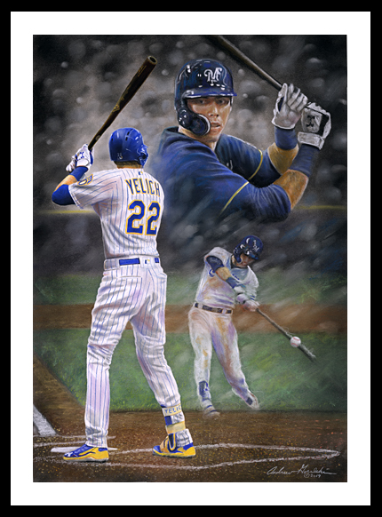  HOGOMO Christian Yelich Poster Baseball Portrait Art 8